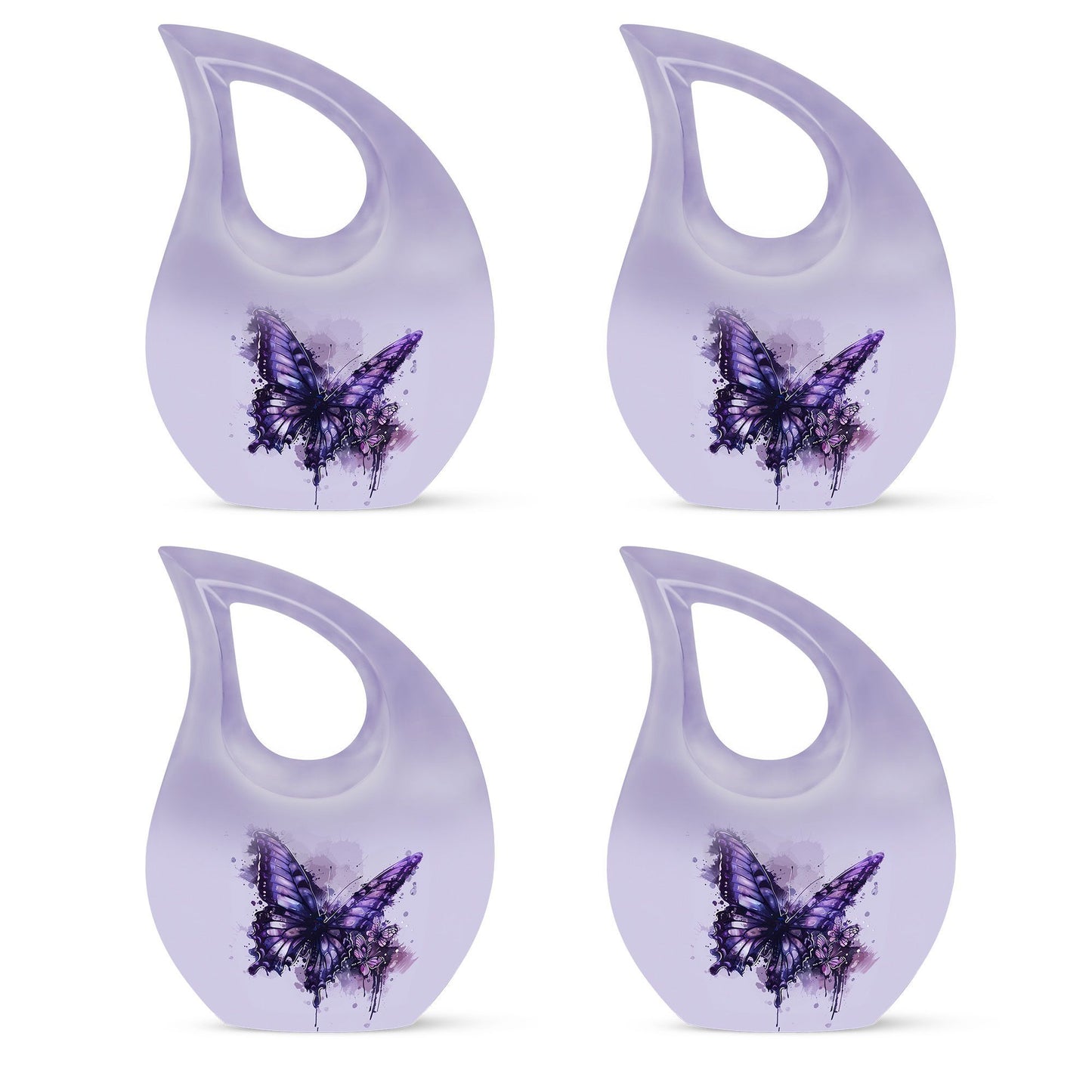 Large 10-inch Purple Butterfly urn