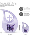Large 10-inch Purple Butterfly urn