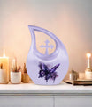 Large 10-inch Purple Butterfly urn