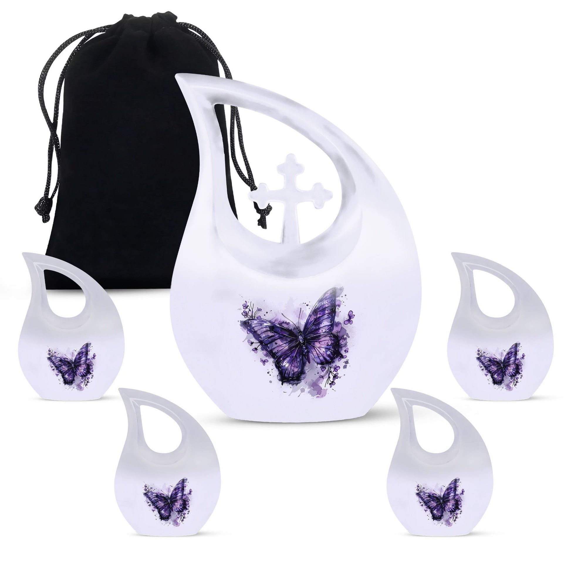 Purple Butterfly Cremation Urn