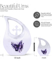 Purple Butterfly Cremation Urn