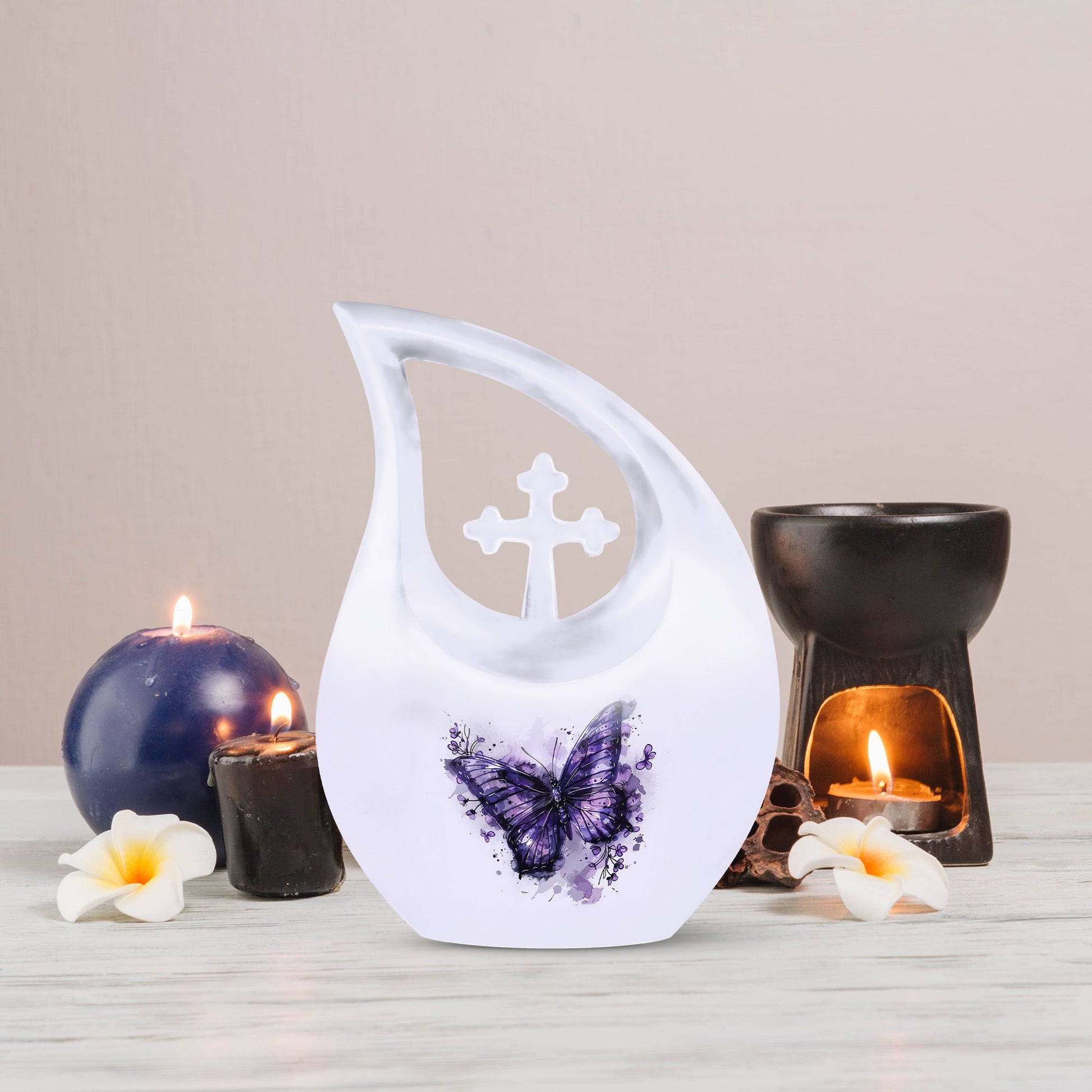 Purple Butterfly Cremation Urn