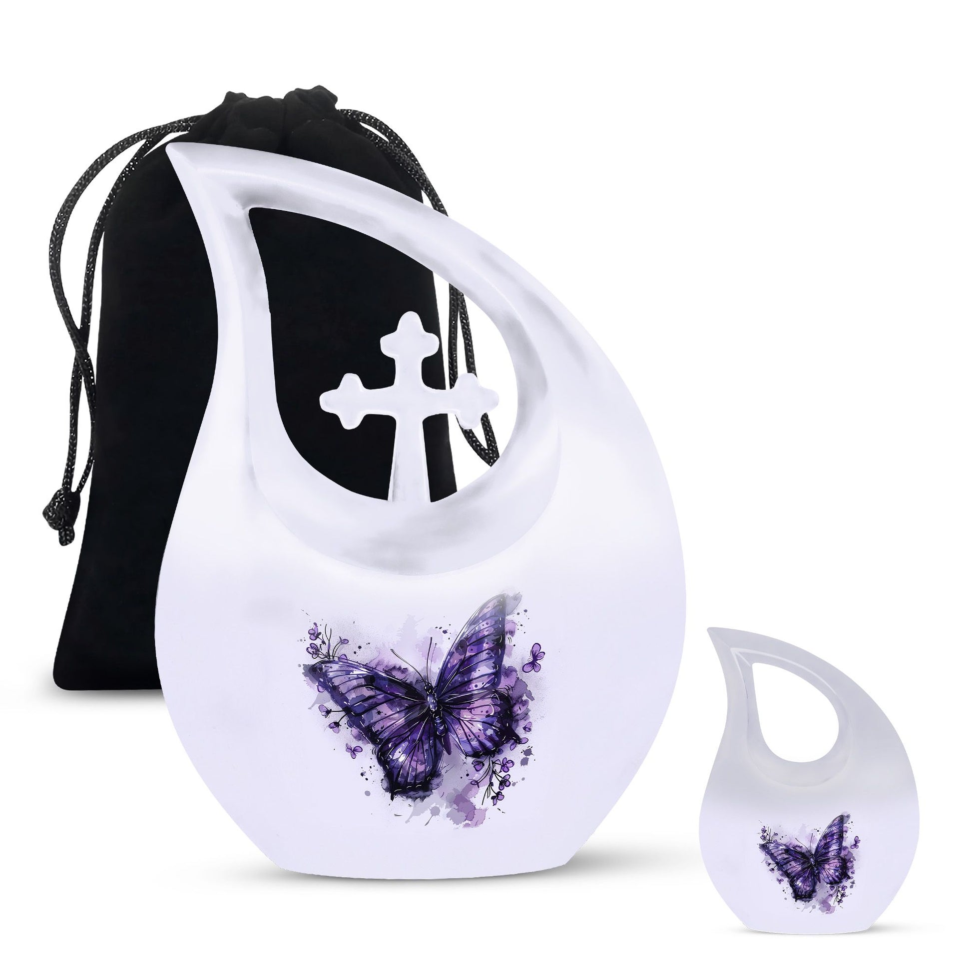 Purple Butterfly Cremation Urn