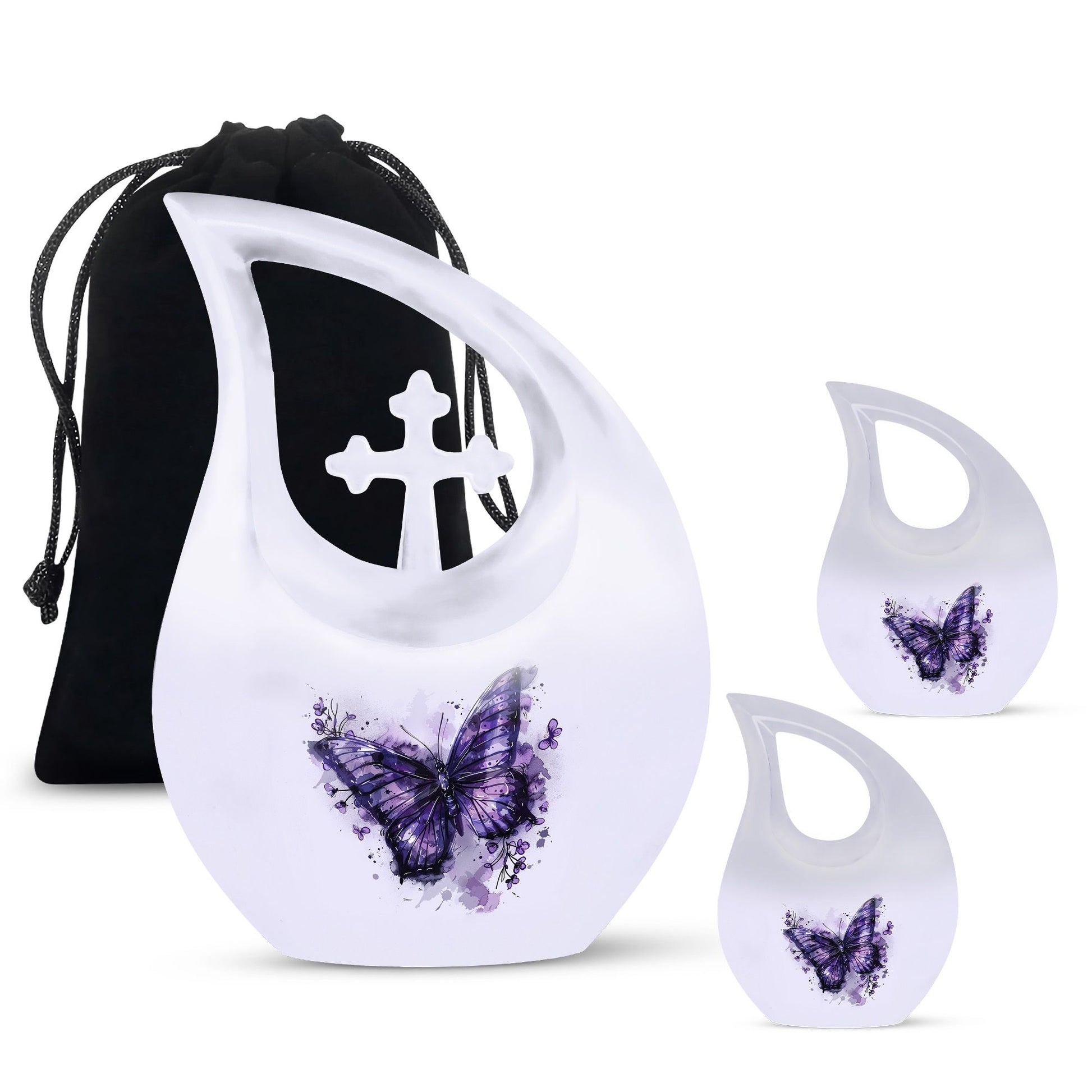 Purple Butterfly Cremation Urn