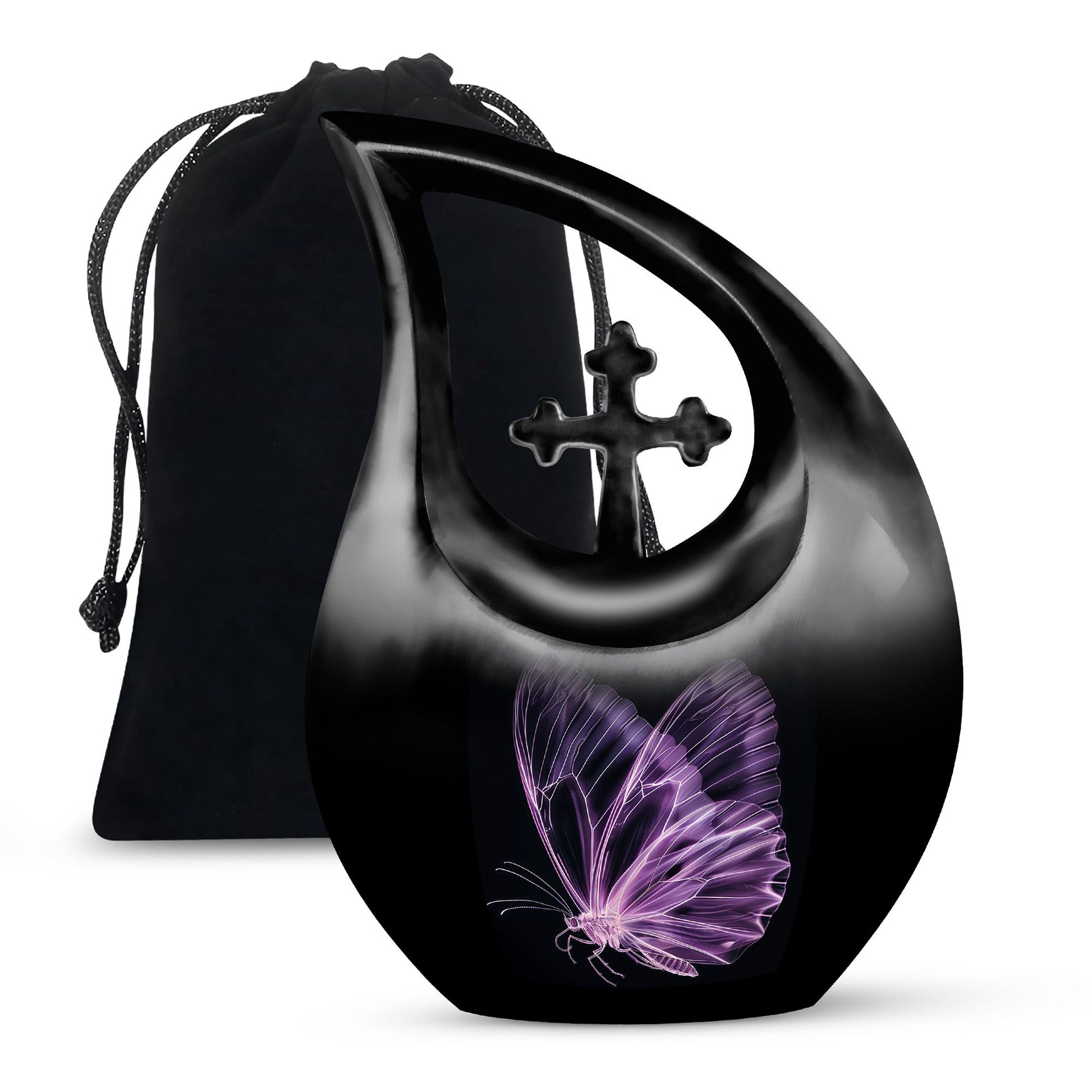 Affordable Purple Butterfly Cremation Urn