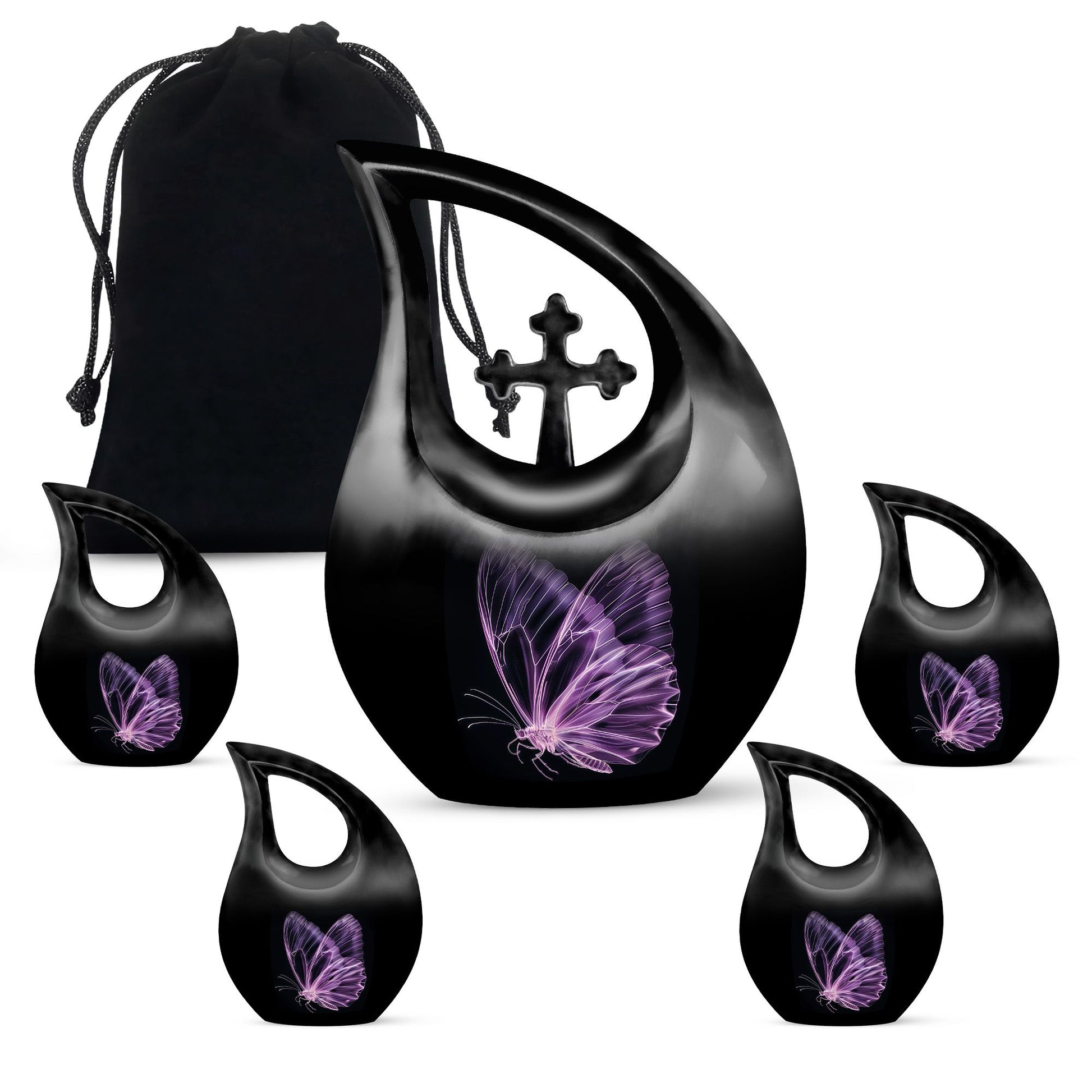 Affordable Purple Butterfly Cremation Urn