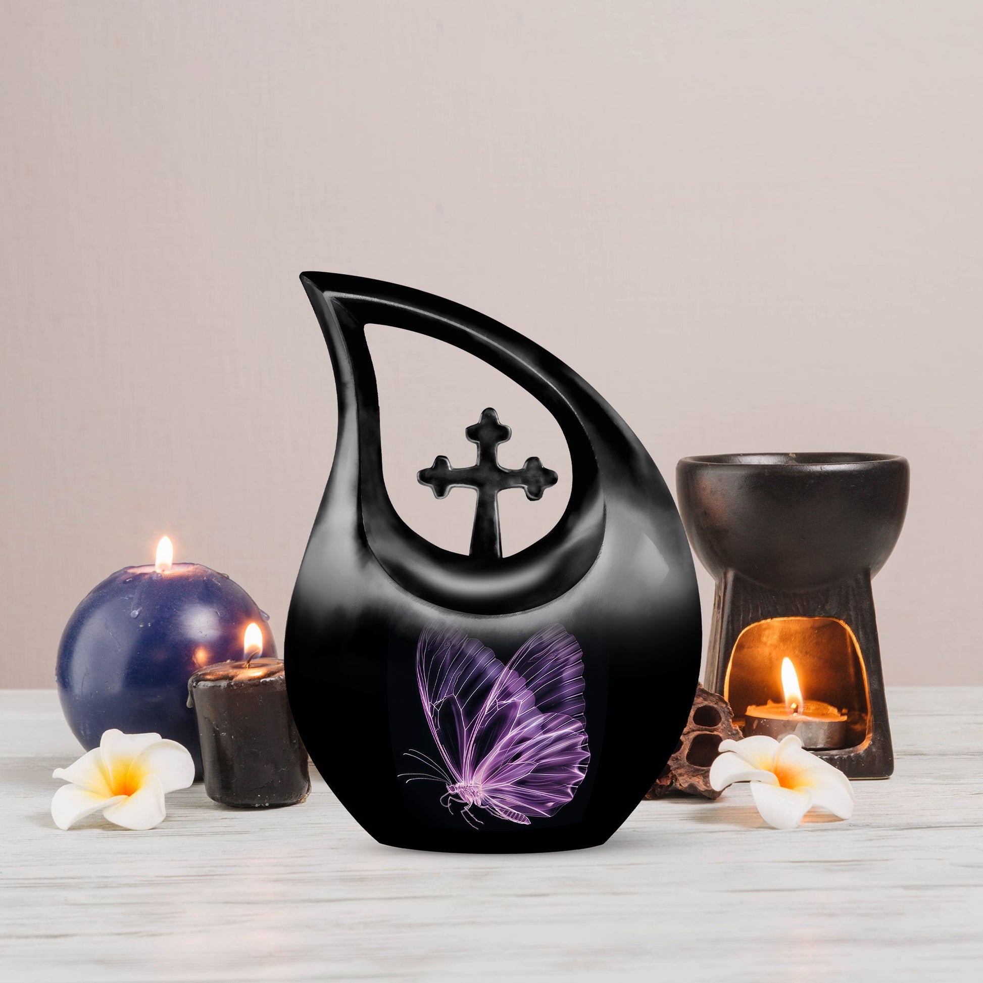Affordable Purple Butterfly Cremation Urn