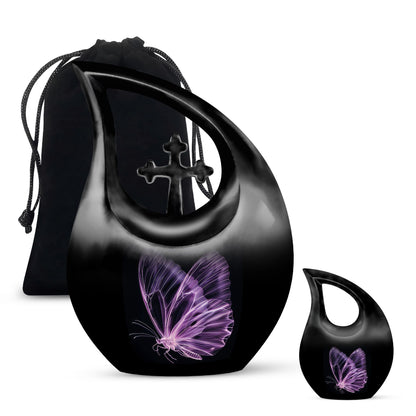 Affordable Purple Butterfly Cremation Urn