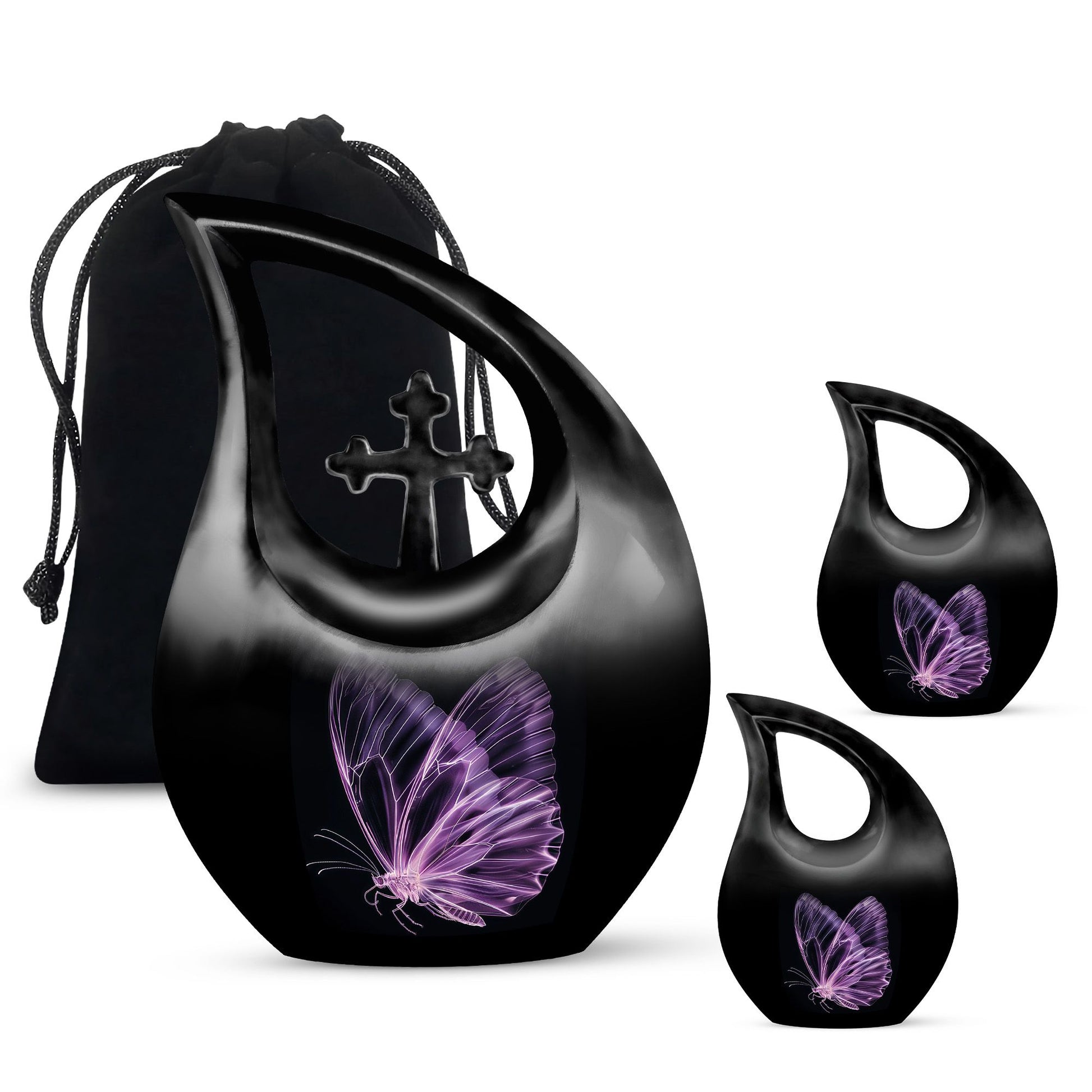 Affordable Purple Butterfly Cremation Urn