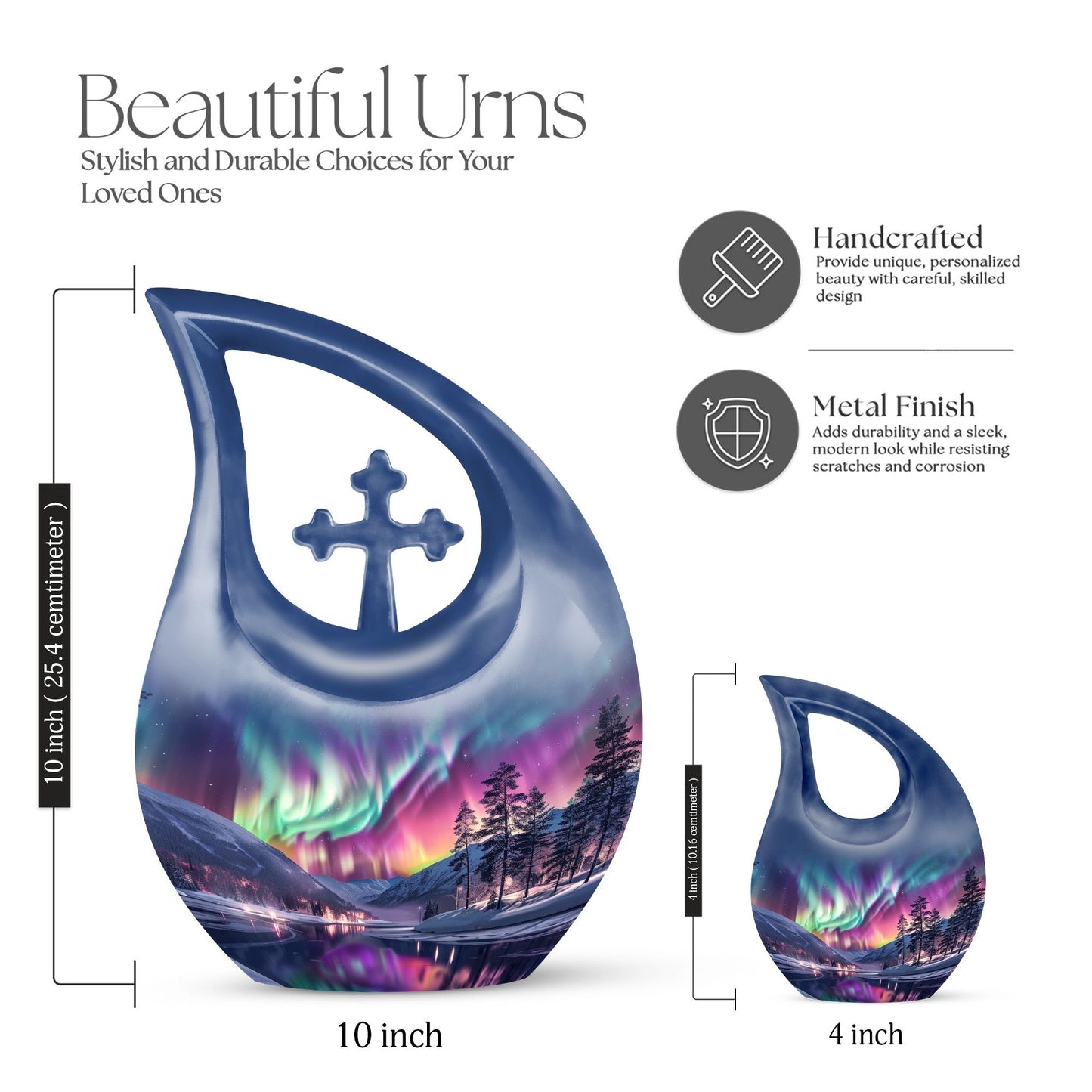 Large 10-inch Aurora urn