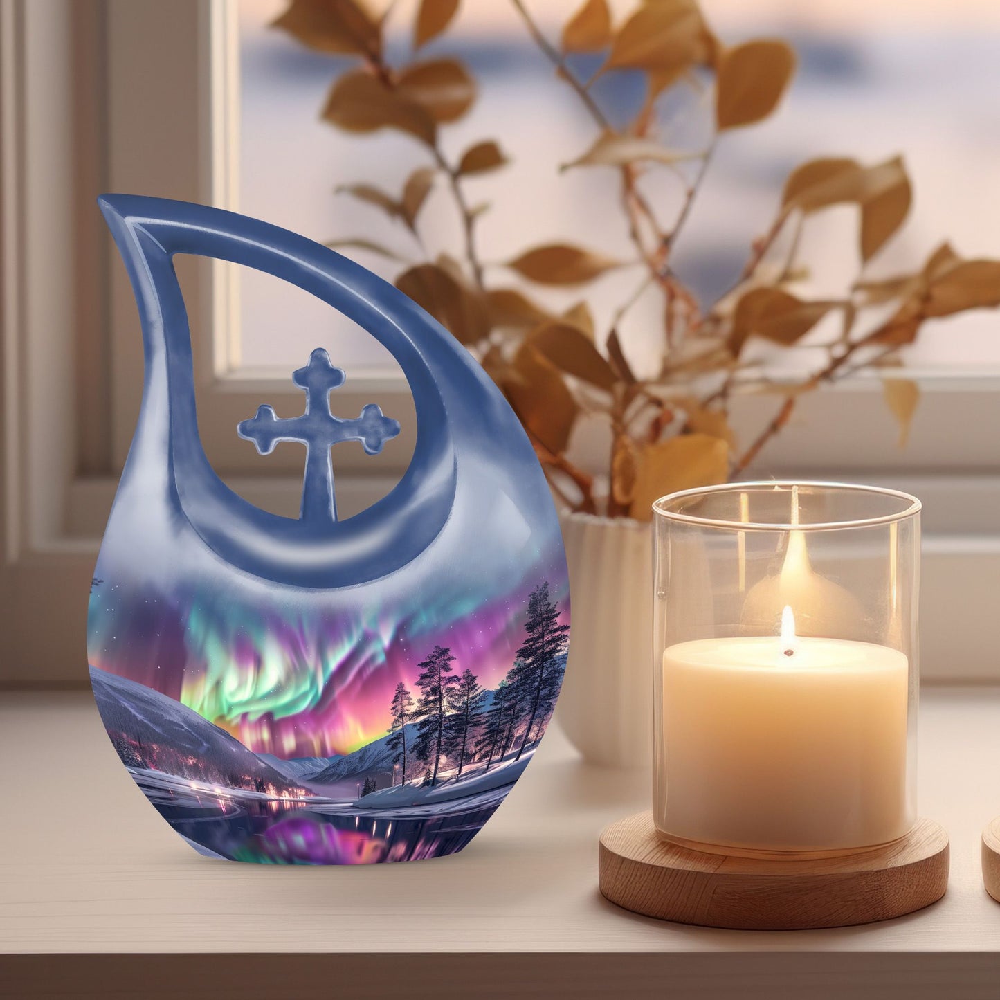 Large 10-inch Aurora urn