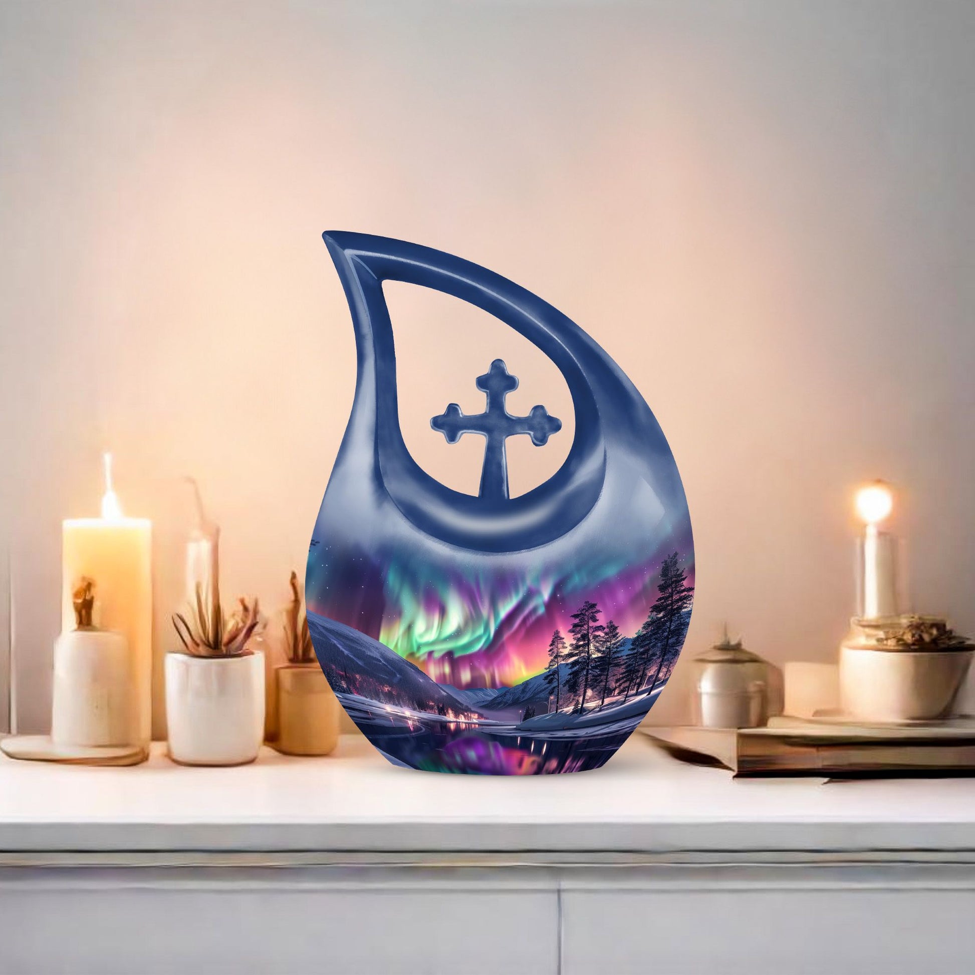 Large 10-inch Aurora urn