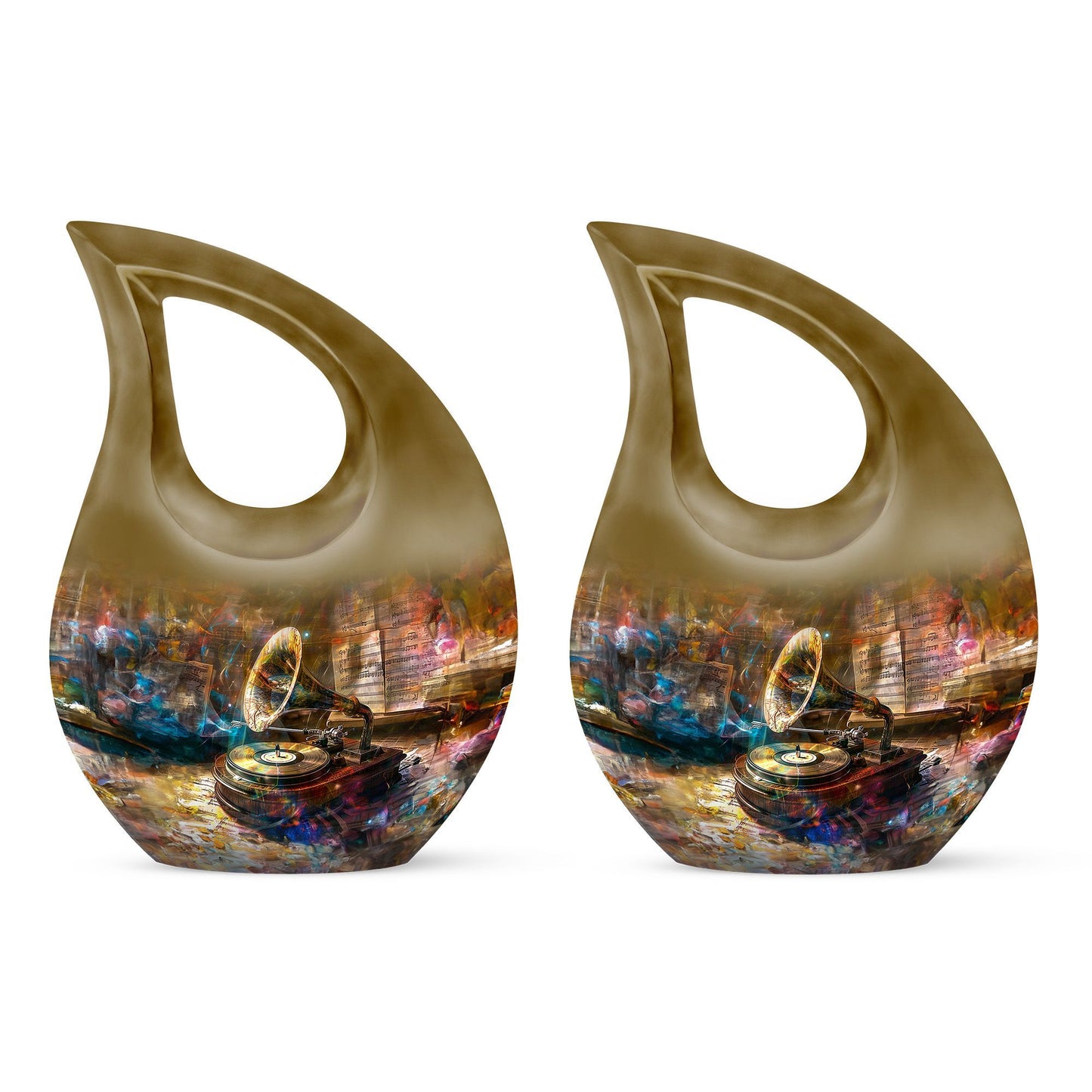 10-inch Gramophone Urn featuring Cross Drop design 