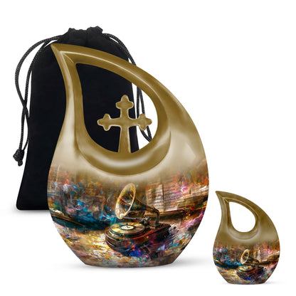 10-inch Gramophone Urn featuring Cross Drop design 