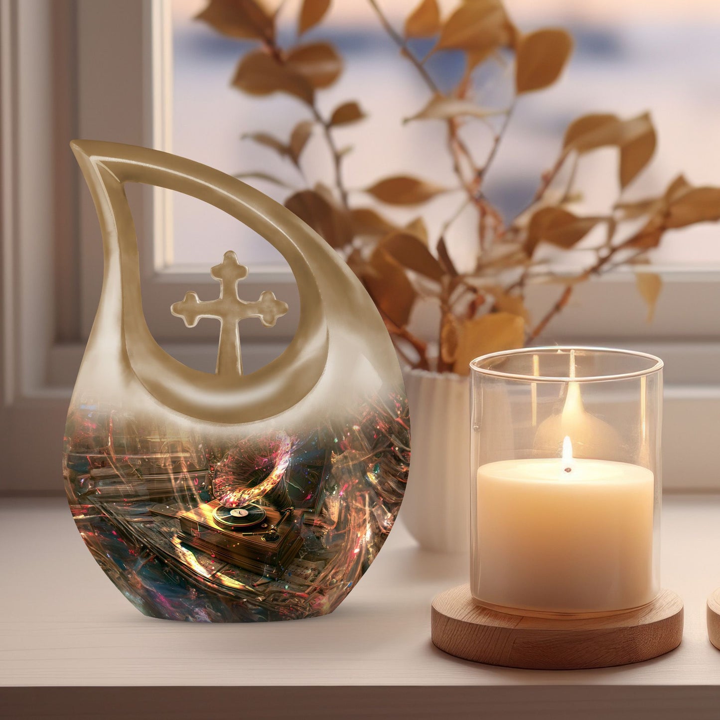 10-inch Gramophone Urn, Cross Drop design 