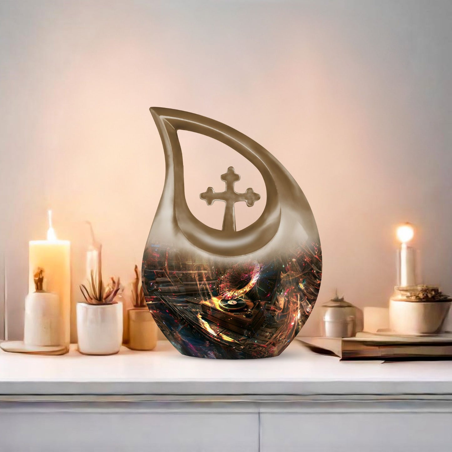 10-inch Gramophone Urn, Cross Drop design 