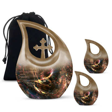 10 inch large Urn with 2 Keepsake 3 Inch Urns