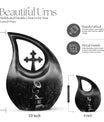 10 inch cross drop Gramophone urn for human ashes 