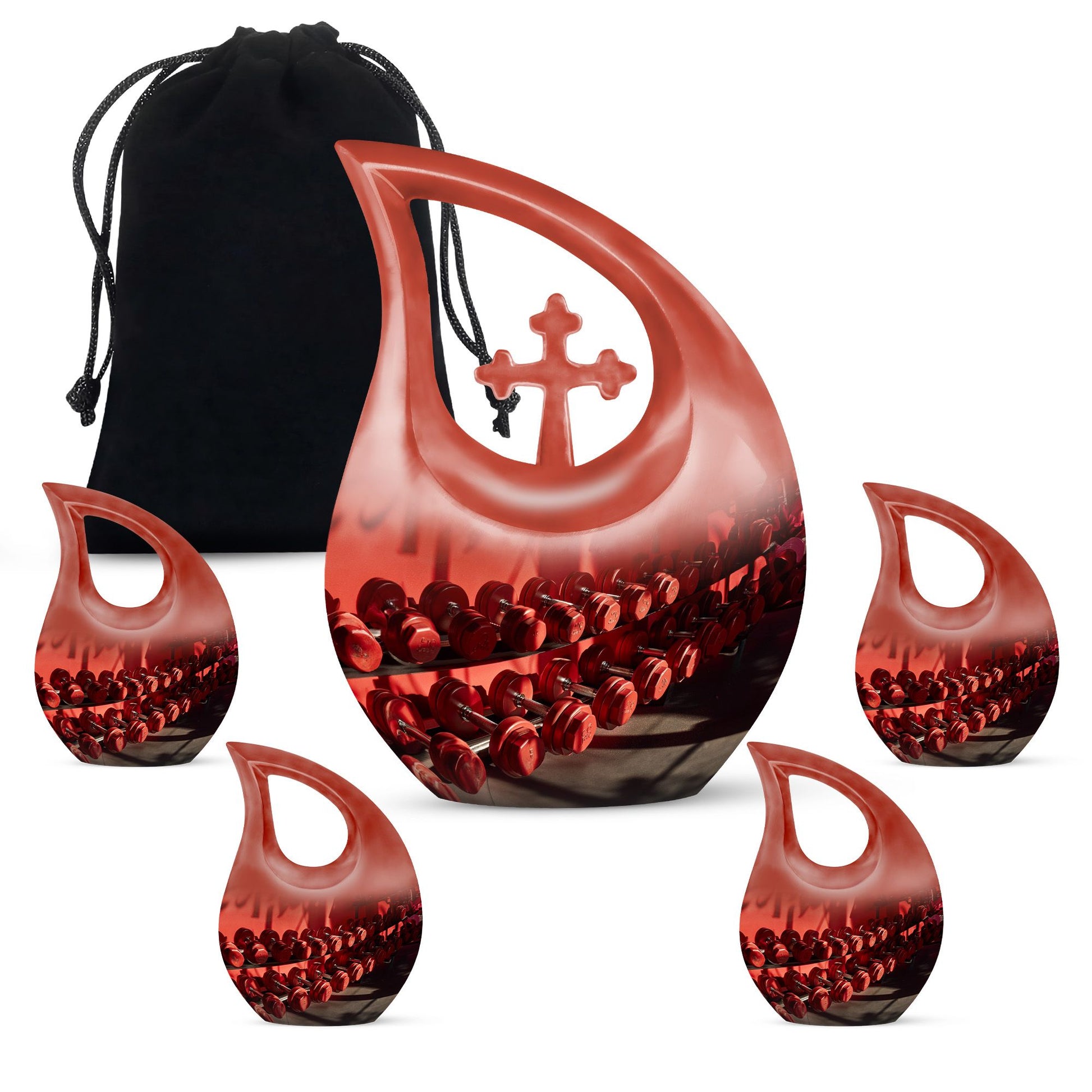 10-inch Dumbles Urn with Cross Drop design for cremation,