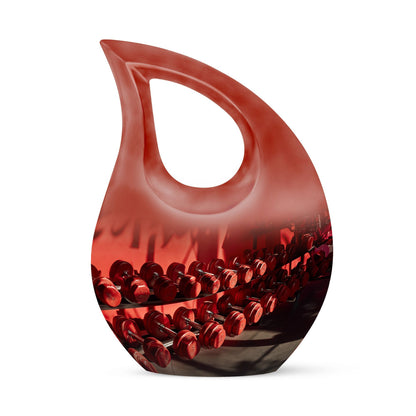 10-inch Dumbles Urn with Cross Drop design for cremation,