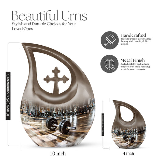 10-inch Dumbles Urn in Cross Drop Design,
