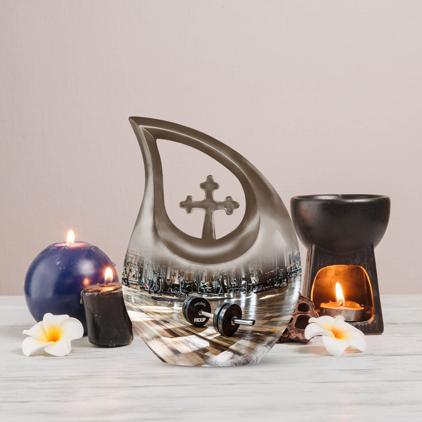 10-inch Dumbles Urn in Cross Drop Design,