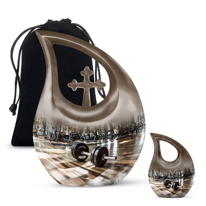 10-inch Dumbles Urn in Cross Drop Design,