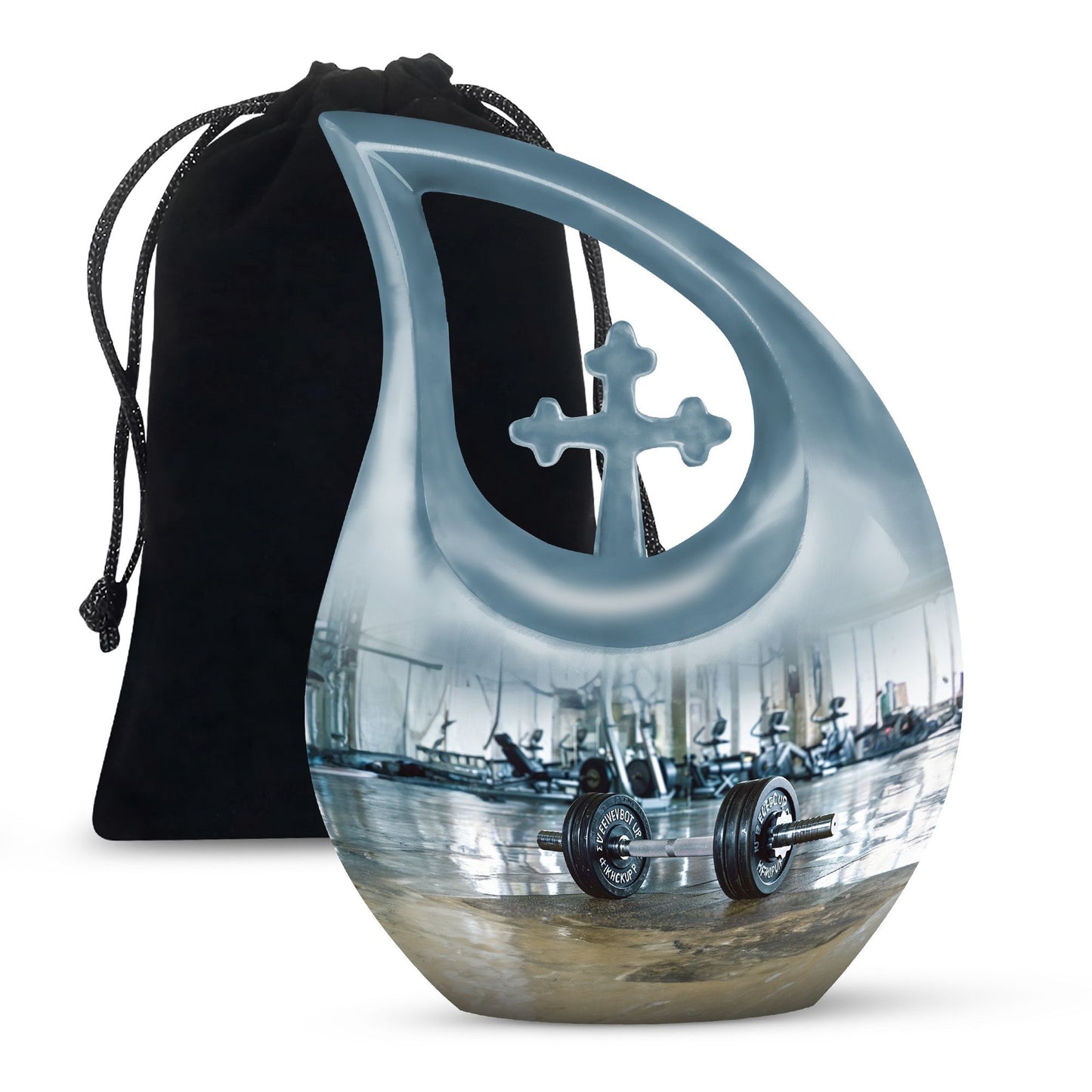 10-inch Dumbles Urn, Cross Drop design, affordable cremation and memorial urn