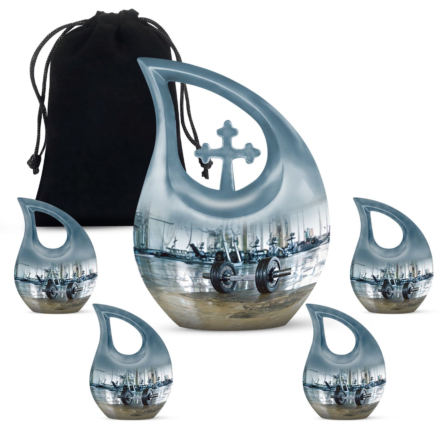 10-inch Dumbles Urn, Cross Drop design, affordable cremation and memorial urn