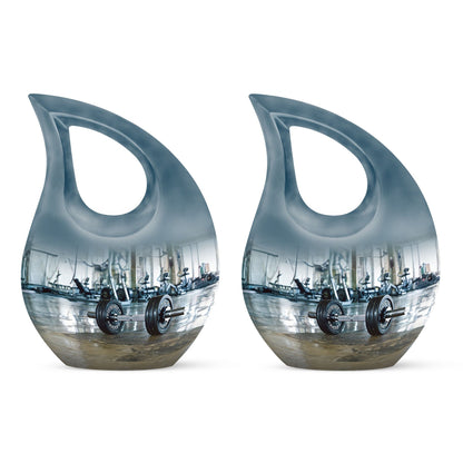 10-inch Dumbles Urn, Cross Drop design, affordable cremation and memorial urn