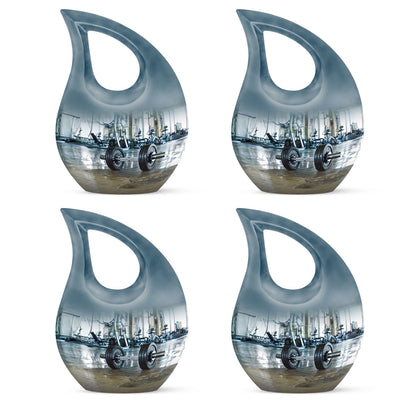 10-inch Dumbles Urn, Cross Drop design, affordable cremation and memorial urn