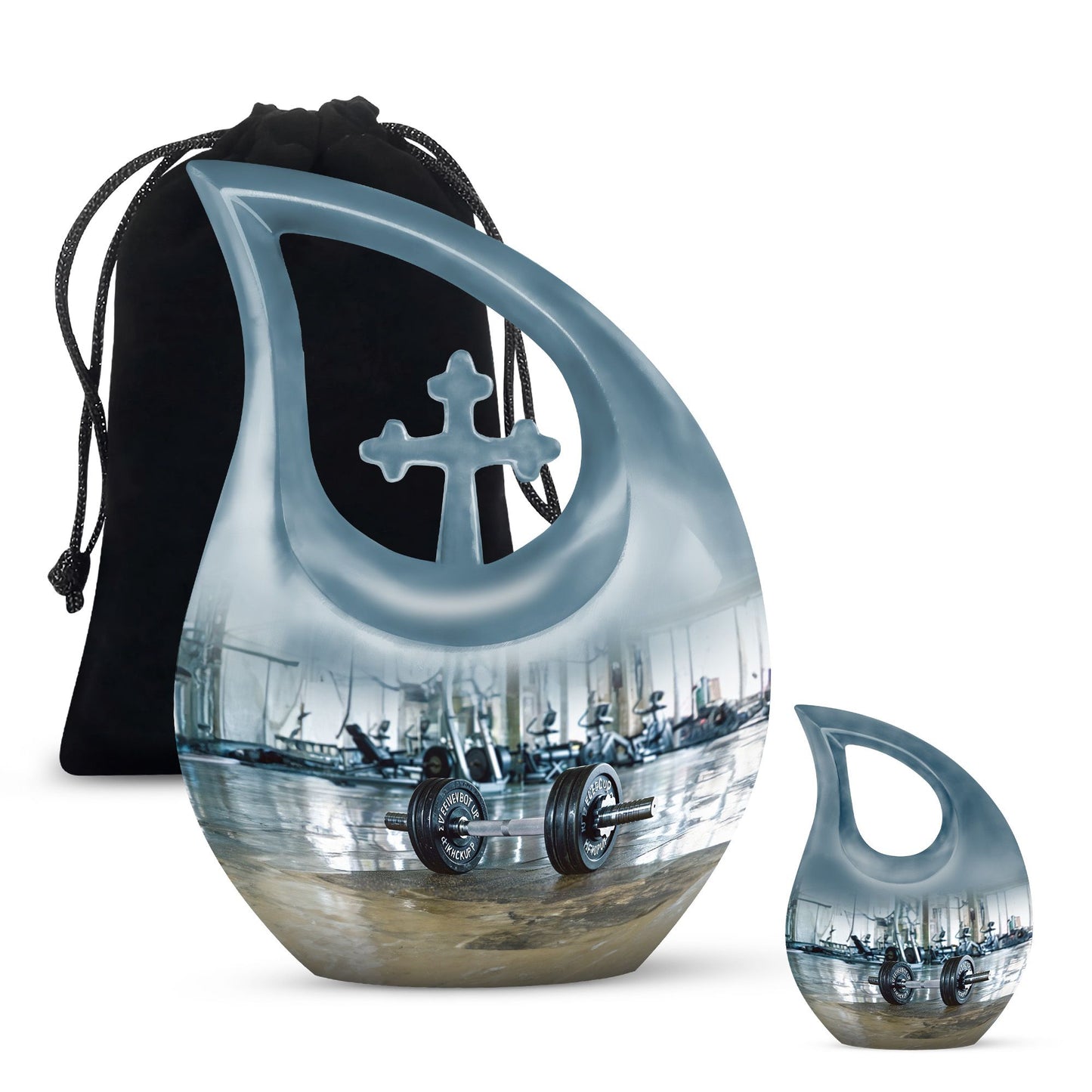 10-inch Dumbles Urn, Cross Drop design, affordable cremation and memorial urn