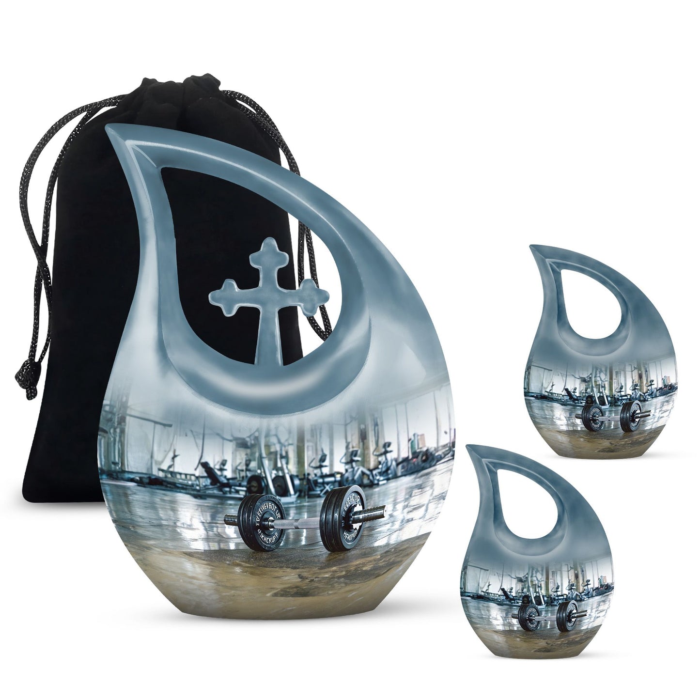 10-inch Dumbles Urn, Cross Drop design, affordable cremation and memorial urn