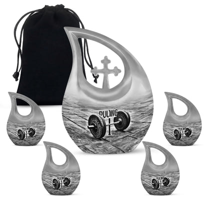 10inch Dumbles Urn with Cross Drop design, 