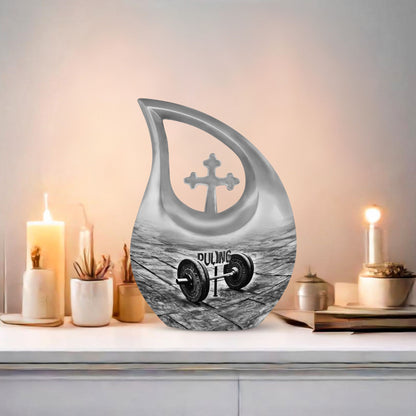 10inch Dumbles Urn with Cross Drop design, 