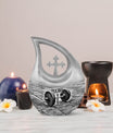 10inch Dumbles Urn with Cross Drop design, 
