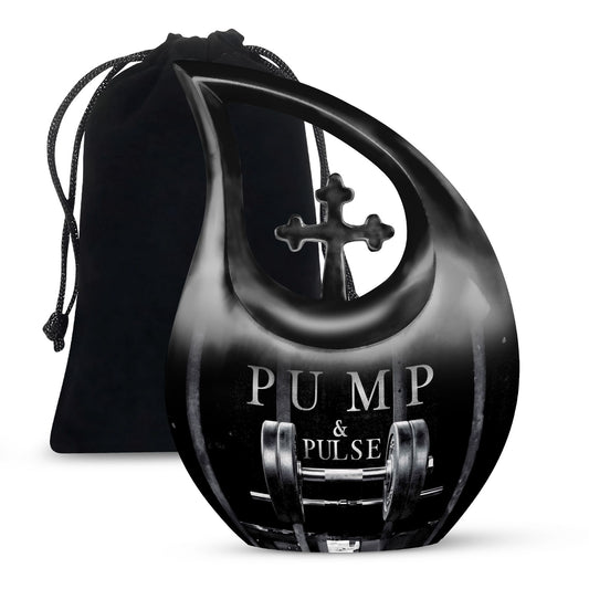 Large 10-inch Dumbles Urn with Cross Drop design, 