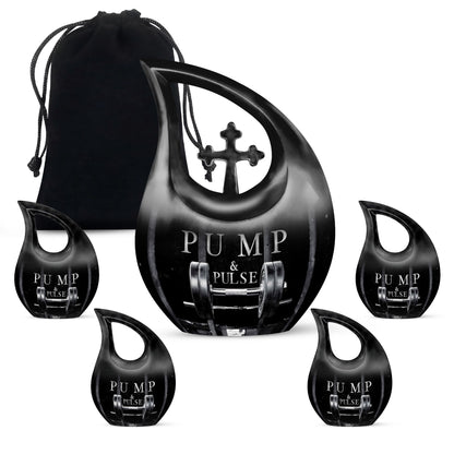 Large 10-inch Dumbles Urn with Cross Drop design, 