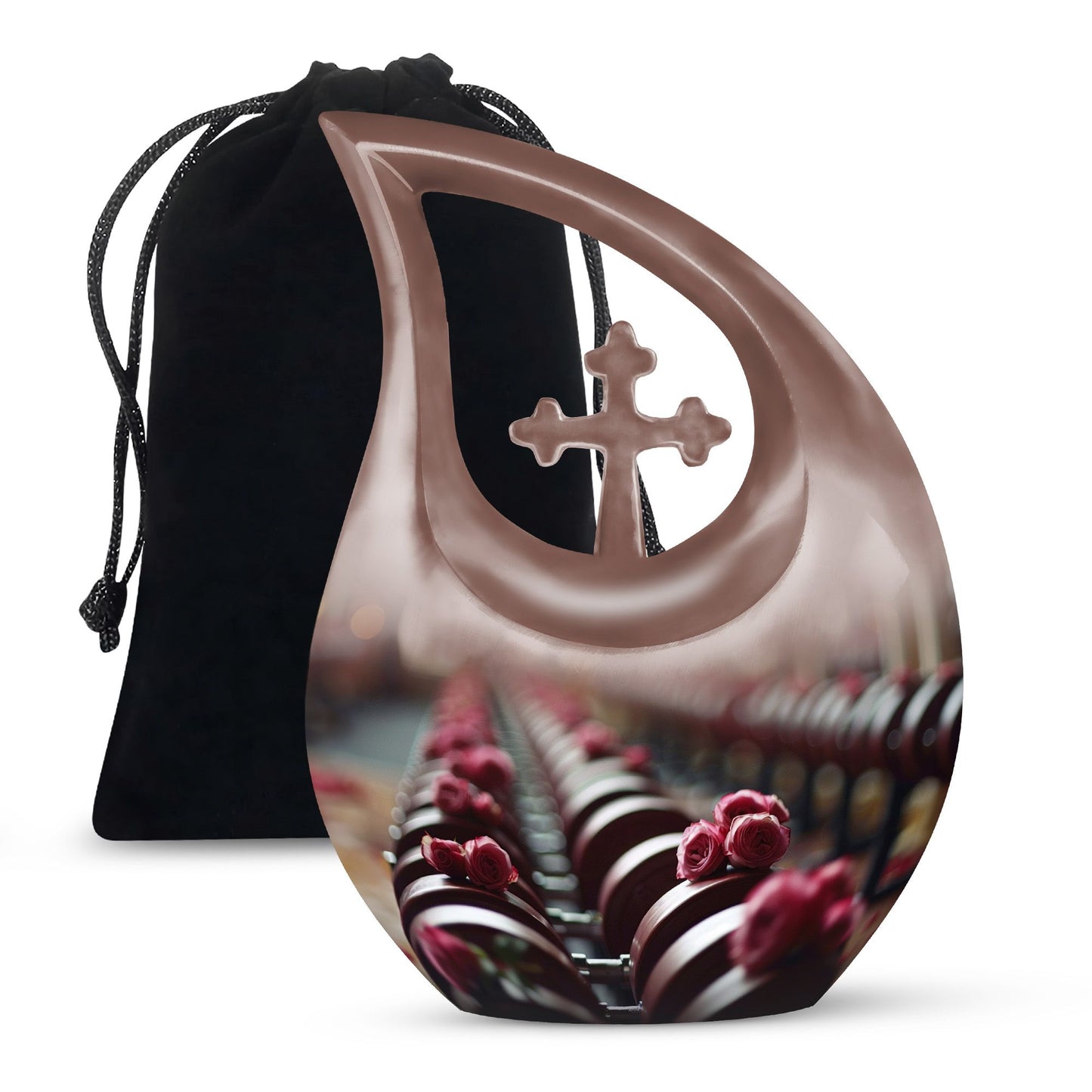 10-inch Dumbles Urn with Cross Drop 