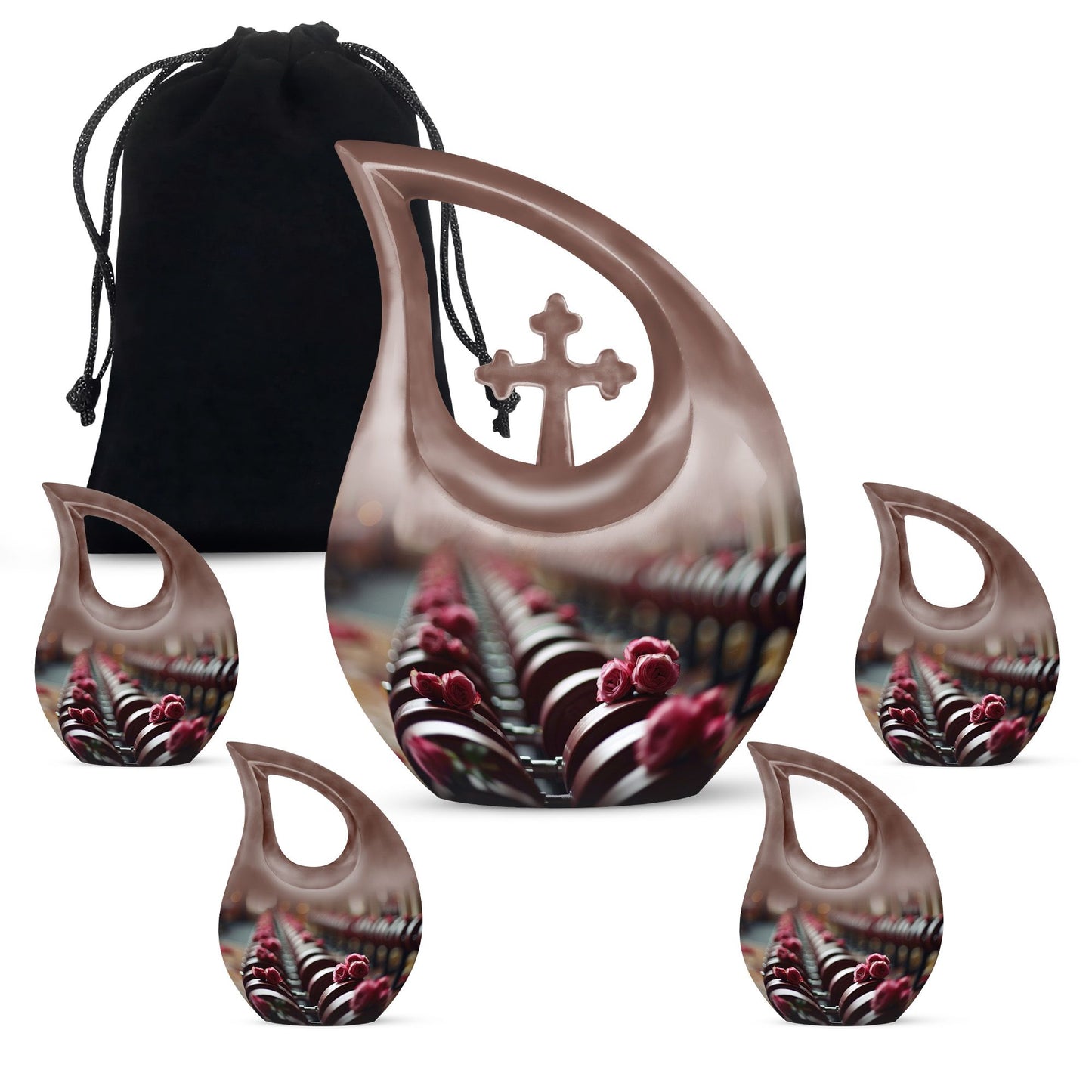 10-inch Dumbles Urn with Cross Drop 