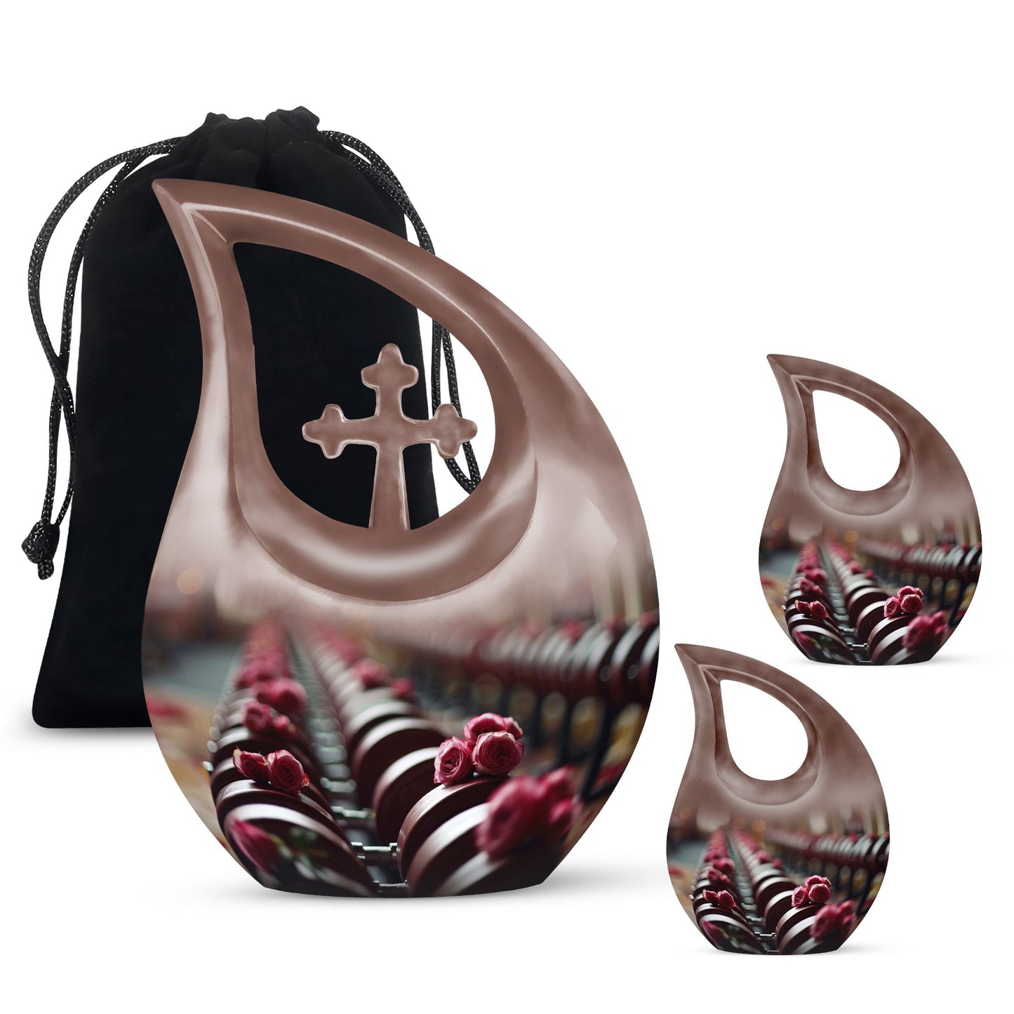 10-inch Dumbles Urn with Cross Drop 