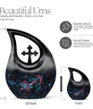 Dumbles urn in Aluminium with Cross Drop 
