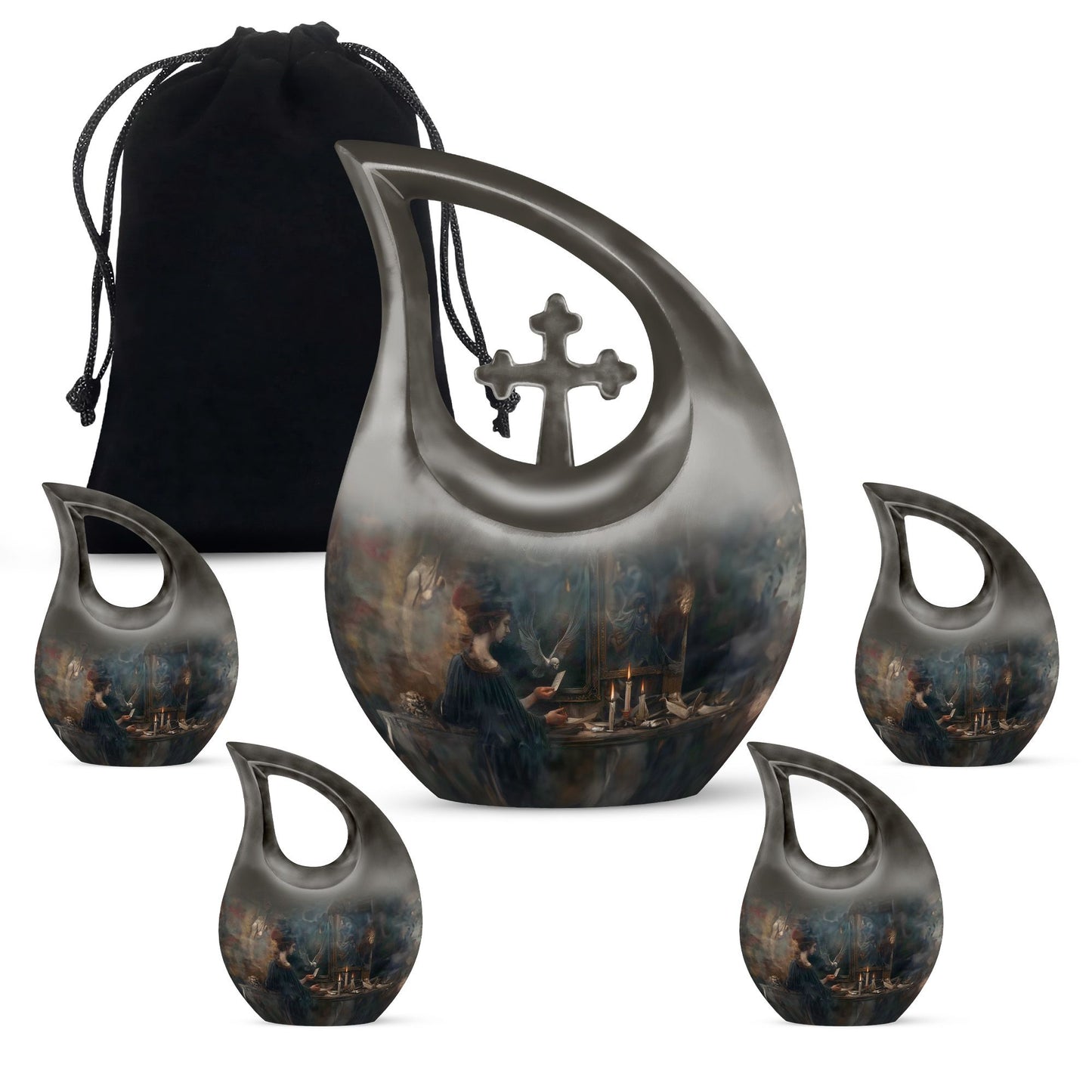 10-inch Tarot Urn with Cross Drop design, 