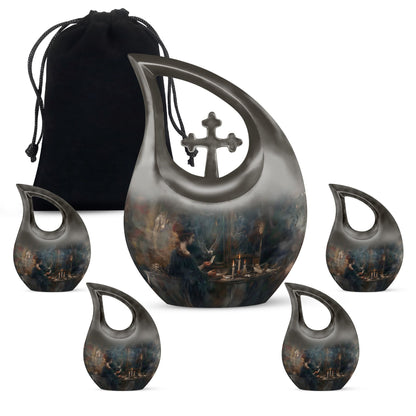 10-inch Tarot Urn with Cross Drop design, 