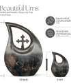 10-inch Tarot Urn with Cross Drop design, 