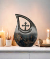 10-inch Tarot Urn with Cross Drop design, 