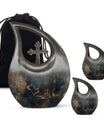 10-inch Tarot Urn with Cross Drop design, 