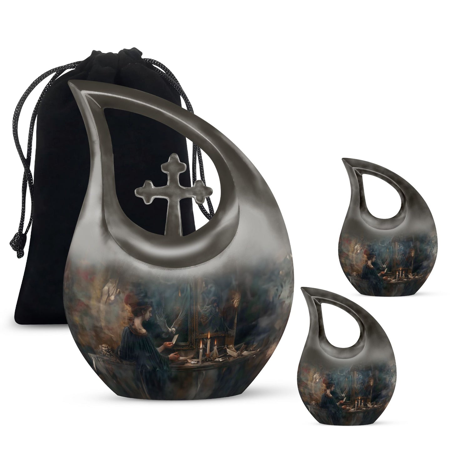 10-inch Tarot Urn with Cross Drop design, 
