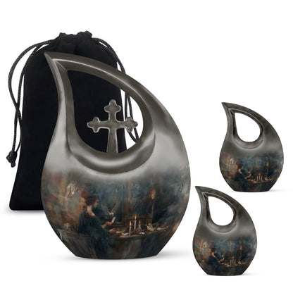 10-inch Tarot Urn with Cross Drop design, 