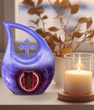 10-inch tarot themed cross drop large urn, 